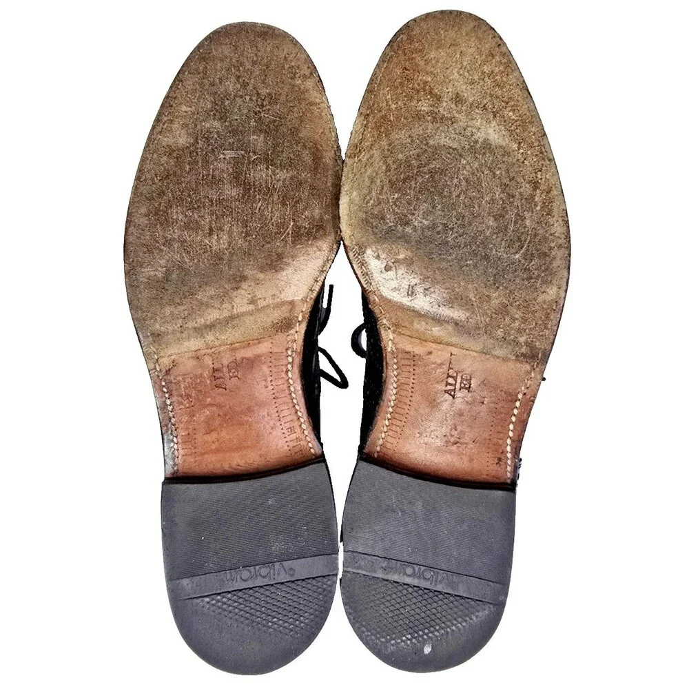 Allen Edmonds McAllister 6215 Men's Size 9A Black Leather Wingtip Oxford Shoes